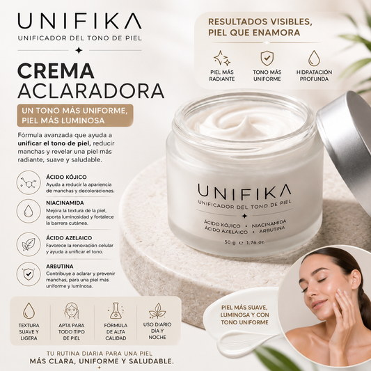 Crema Aclarante UNIFIKA +  REGALO (GEL EXFOLIANTE FACIAL) - UNI1